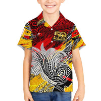 Papua New Guinea 50th Independence Day Family Matching Summer Maxi Dress and Hawaiian Shirt Celebrate Our History, Inspire Our Future DT02 Son's Shirt Art - Polynesian Pride
