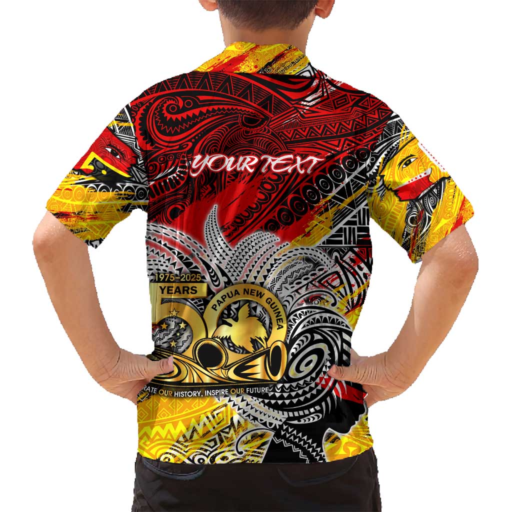 Papua New Guinea 50th Independence Day Family Matching Tank Maxi Dress and Hawaiian Shirt Celebrate Our History, Inspire Our Future DT02 - Polynesian Pride