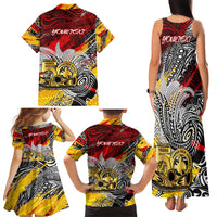 Papua New Guinea 50th Independence Day Family Matching Tank Maxi Dress and Hawaiian Shirt Celebrate Our History, Inspire Our Future DT02 - Polynesian Pride