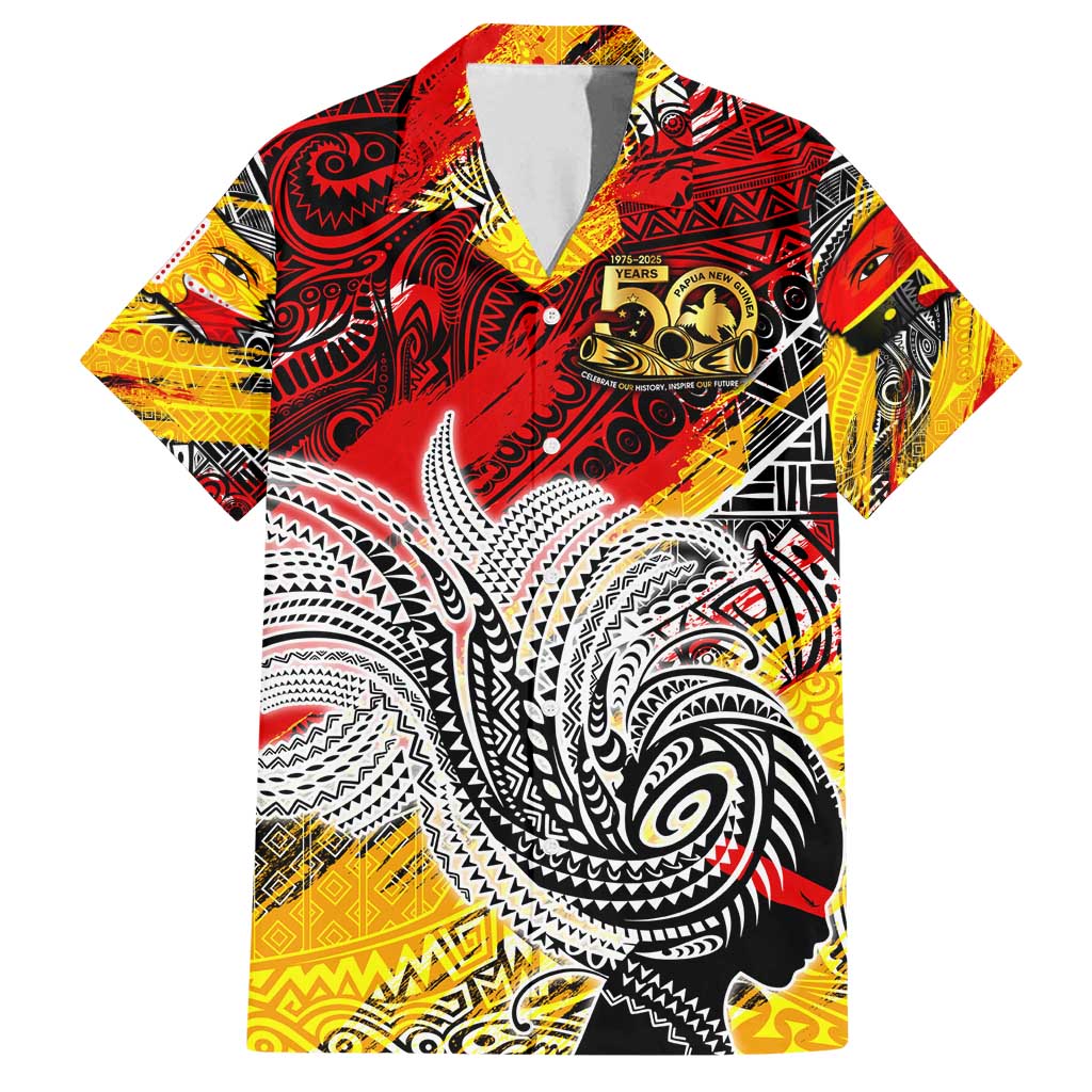 Papua New Guinea 50th Independence Day Family Matching Tank Maxi Dress and Hawaiian Shirt Celebrate Our History, Inspire Our Future DT02 Dad's Shirt - Short Sleeve Art - Polynesian Pride
