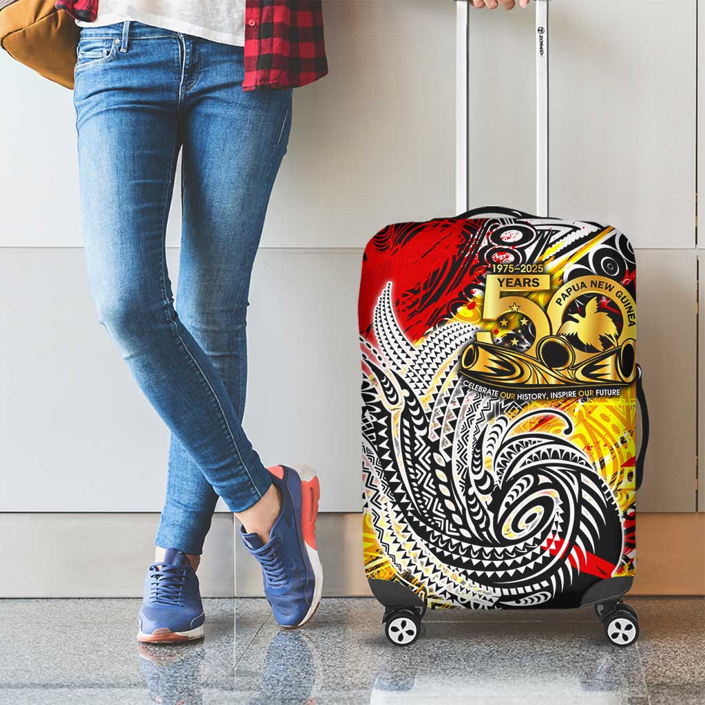 Papua New Guinea 50th Independence Day Luggage Cover Celebrate Our History, Inspire Our Future