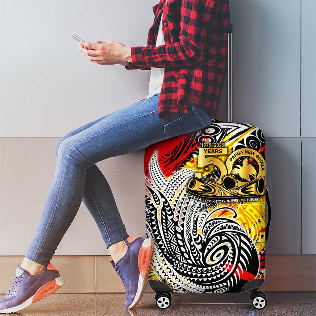 Papua New Guinea 50th Independence Day Luggage Cover Celebrate Our History, Inspire Our Future