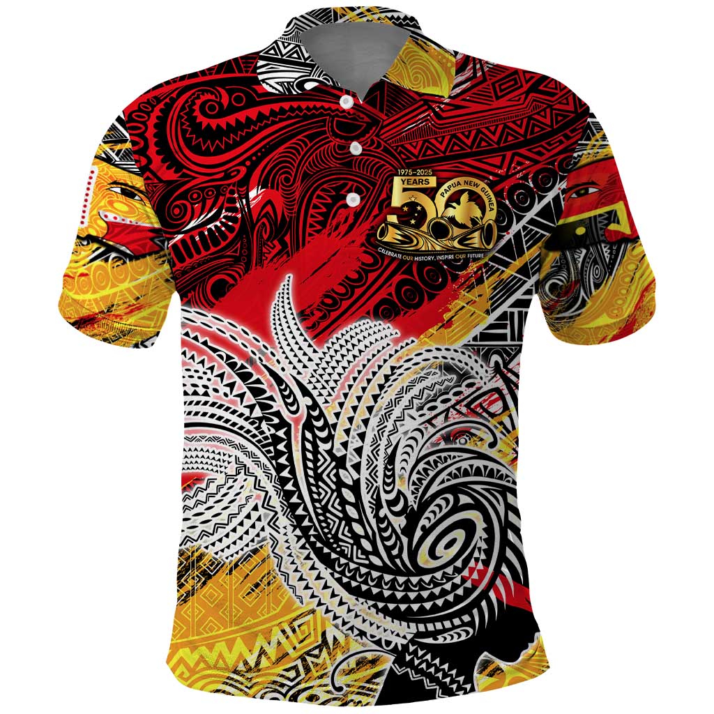 Papua New Guinea 50th Independence Day Polo Shirt Celebrate Our History, Inspire Our Future