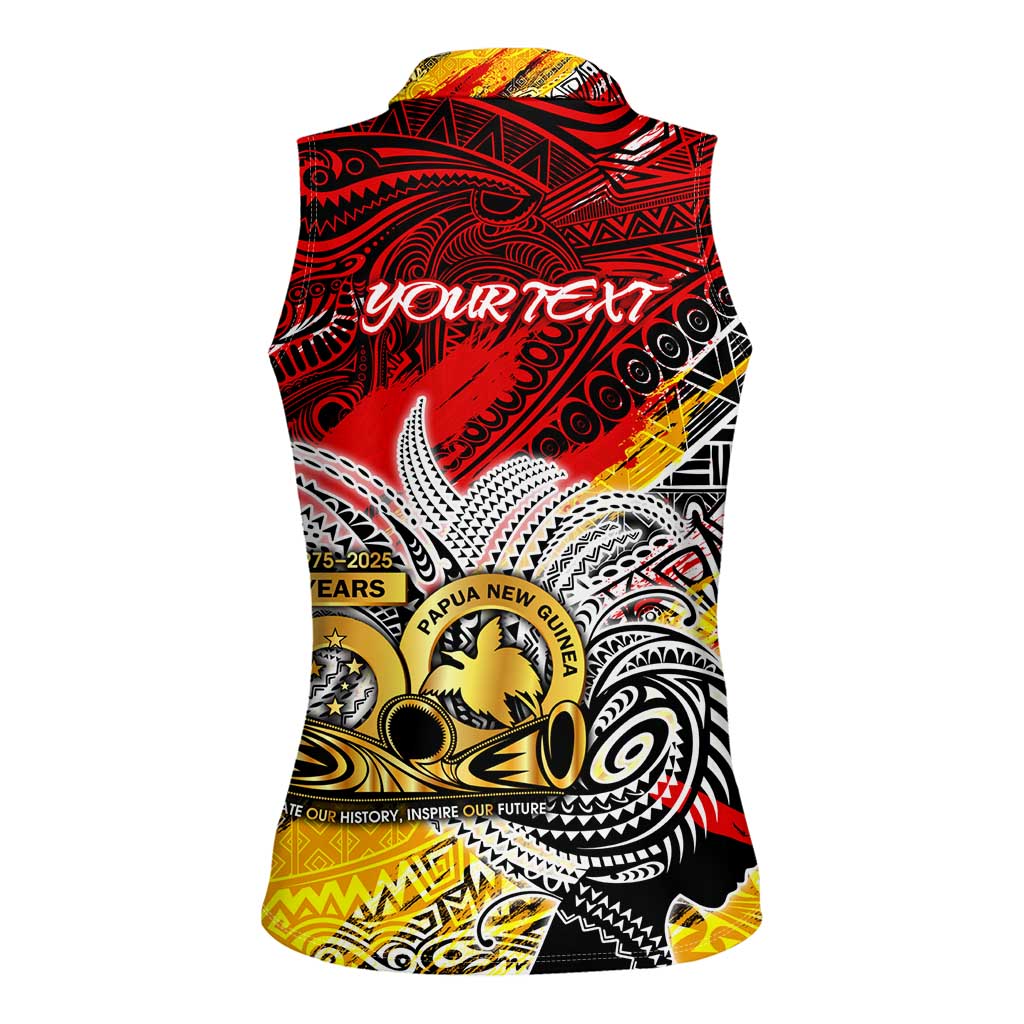 Papua New Guinea 50th Independence Day Women Sleeveless Polo Shirt Celebrate Our History, Inspire Our Future DT02 - Polynesian Pride