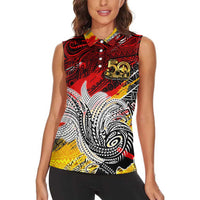 Papua New Guinea 50th Independence Day Women Sleeveless Polo Shirt Celebrate Our History, Inspire Our Future DT02 - Polynesian Pride