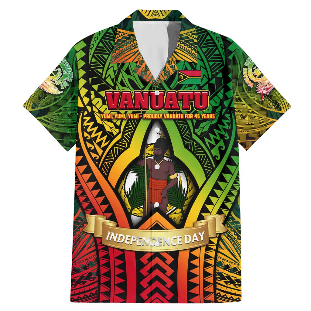 Vanuatu 45th Independence Anniversary Family Matching Mermaid Dress and Hawaiian Shirt Embracing Our Traditions Shaping Our Future DT02 Dad's Shirt - Short Sleeve Art - Polynesian Pride