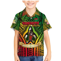 Vanuatu 45th Independence Anniversary Family Matching Mermaid Dress and Hawaiian Shirt Embracing Our Traditions Shaping Our Future DT02 Son's Shirt Art - Polynesian Pride