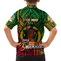 Vanuatu 45th Independence Anniversary Family Matching Off Shoulder Maxi Dress and Hawaiian Shirt Embracing Our Traditions Shaping Our Future DT02 - Polynesian Pride