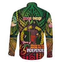Vanuatu 45th Independence Anniversary Family Matching Off Shoulder Short Dress and Hawaiian Shirt Embracing Our Traditions Shaping Our Future DT02 - Polynesian Pride