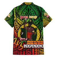 Vanuatu 45th Independence Anniversary Family Matching Short Sleeve Bodycon Dress and Hawaiian Shirt Embracing Our Traditions Shaping Our Future DT02 - Polynesian Pride