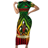 Vanuatu 45th Independence Anniversary Family Matching Short Sleeve Bodycon Dress and Hawaiian Shirt Embracing Our Traditions Shaping Our Future DT02 Mom's Dress Art - Polynesian Pride