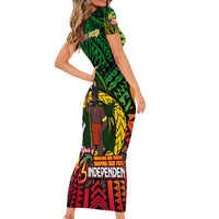 Vanuatu 45th Independence Anniversary Family Matching Short Sleeve Bodycon Dress and Hawaiian Shirt Embracing Our Traditions Shaping Our Future DT02 - Polynesian Pride