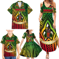 Vanuatu 45th Independence Anniversary Family Matching Summer Maxi Dress and Hawaiian Shirt Embracing Our Traditions Shaping Our Future DT02 - Polynesian Pride