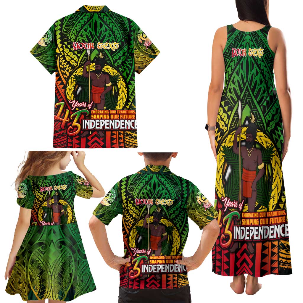 Vanuatu 45th Independence Anniversary Family Matching Tank Maxi Dress and Hawaiian Shirt Embracing Our Traditions Shaping Our Future DT02 - Polynesian Pride