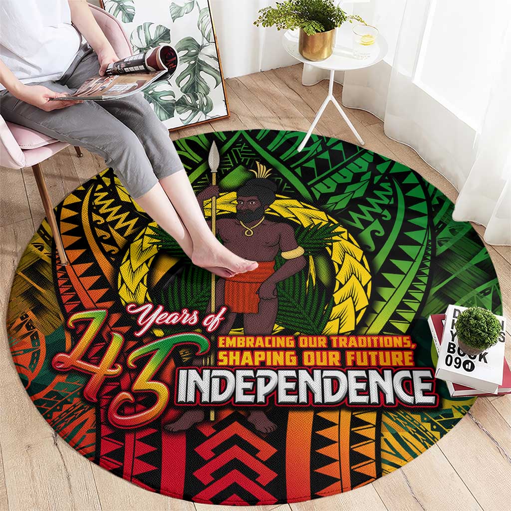 Vanuatu 45th Independence Anniversary Round Carpet Embracing Our Traditions Shaping Our Future