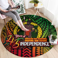 Vanuatu 45th Independence Anniversary Round Carpet Embracing Our Traditions Shaping Our Future