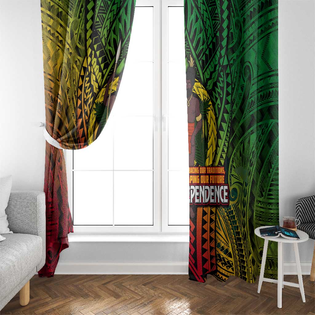 Vanuatu 45th Independence Anniversary Window Curtain Embracing Our Traditions Shaping Our Future