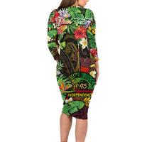 45th Anniversary of Freedom Vanuatu Family Matching Long Sleeve Bodycon Dress and Hawaiian Shirt Island Pride Cultural Power Pacific Unity DT02 - Polynesian Pride