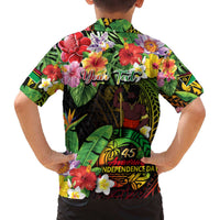 45th Anniversary of Freedom Vanuatu Family Matching Off The Shoulder Long Sleeve Dress and Hawaiian Shirt Island Pride Cultural Power Pacific Unity DT02 - Polynesian Pride