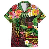 45th Anniversary of Freedom Vanuatu Family Matching Off The Shoulder Long Sleeve Dress and Hawaiian Shirt Island Pride Cultural Power Pacific Unity DT02 Dad's Shirt - Short Sleeve Art - Polynesian Pride
