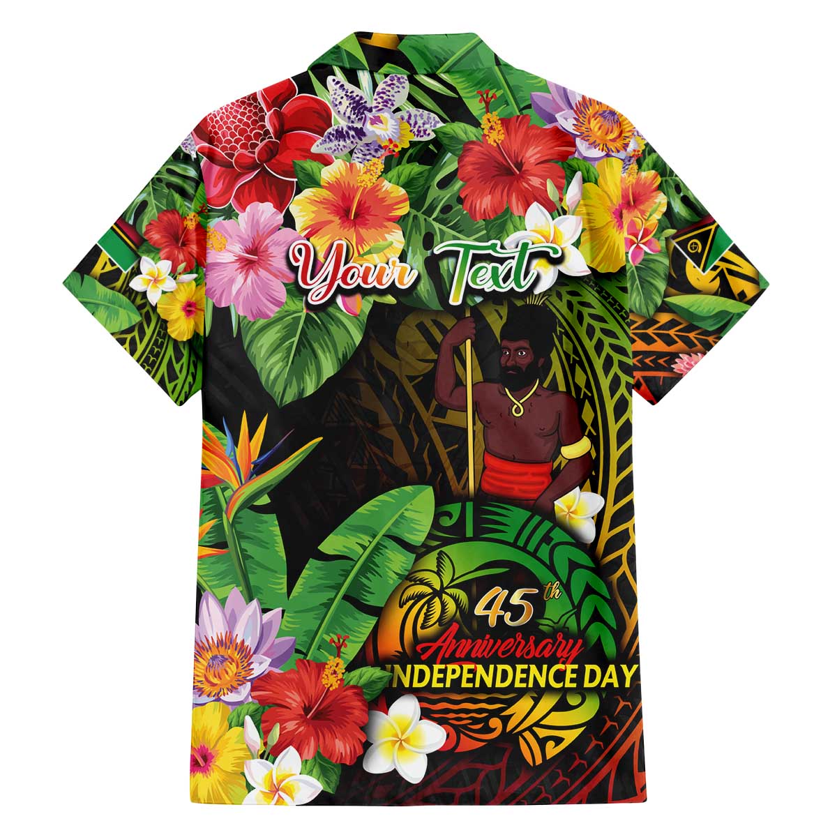 45th Anniversary of Freedom Vanuatu Family Matching Off The Shoulder Long Sleeve Dress and Hawaiian Shirt Island Pride Cultural Power Pacific Unity DT02 - Polynesian Pride