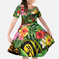 45th Anniversary of Freedom Vanuatu Family Matching Off Shoulder Maxi Dress and Hawaiian Shirt Island Pride Cultural Power Pacific Unity DT02 Daughter's Dress Art - Polynesian Pride