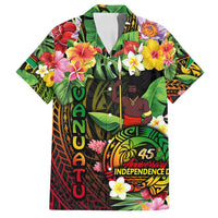45th Anniversary of Freedom Vanuatu Family Matching Off Shoulder Maxi Dress and Hawaiian Shirt Island Pride Cultural Power Pacific Unity DT02 Dad's Shirt - Short Sleeve Art - Polynesian Pride