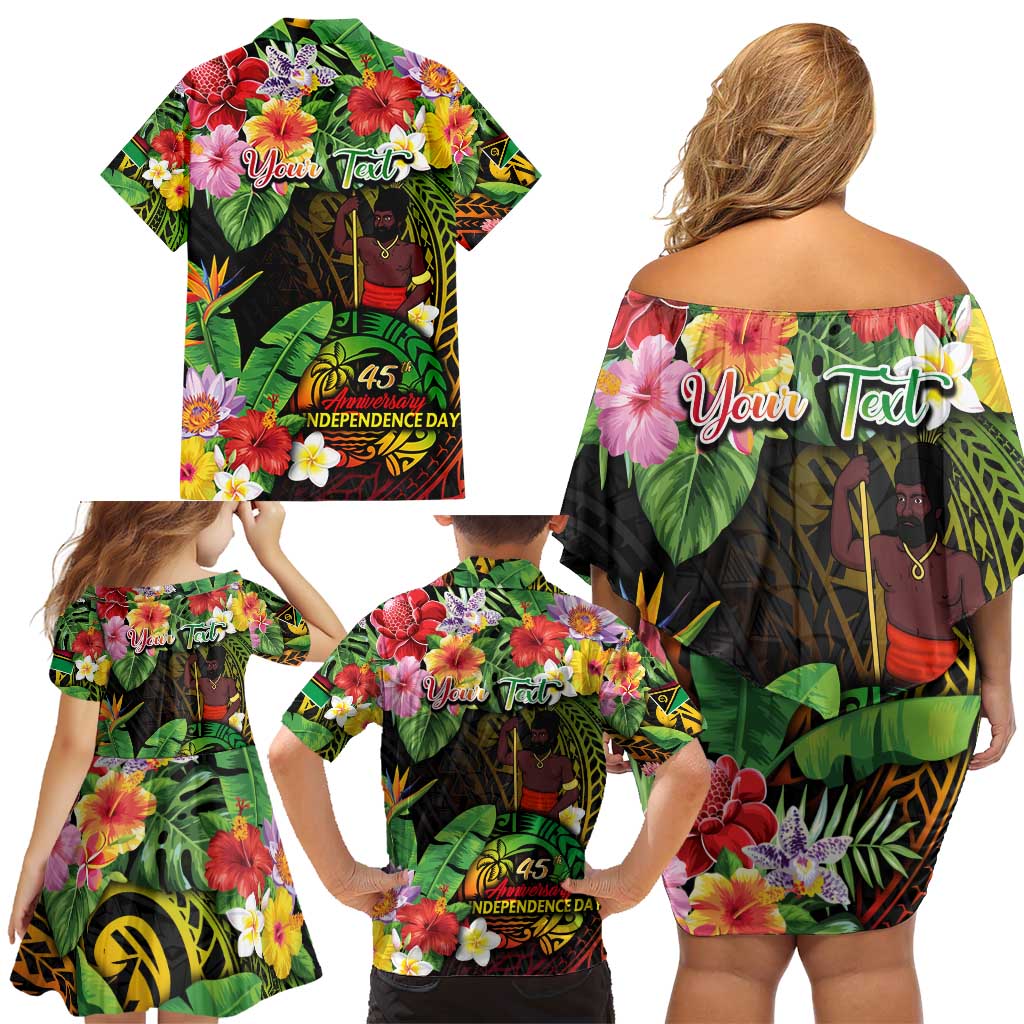 45th Anniversary of Freedom Vanuatu Family Matching Off Shoulder Short Dress and Hawaiian Shirt Island Pride Cultural Power Pacific Unity DT02 - Polynesian Pride
