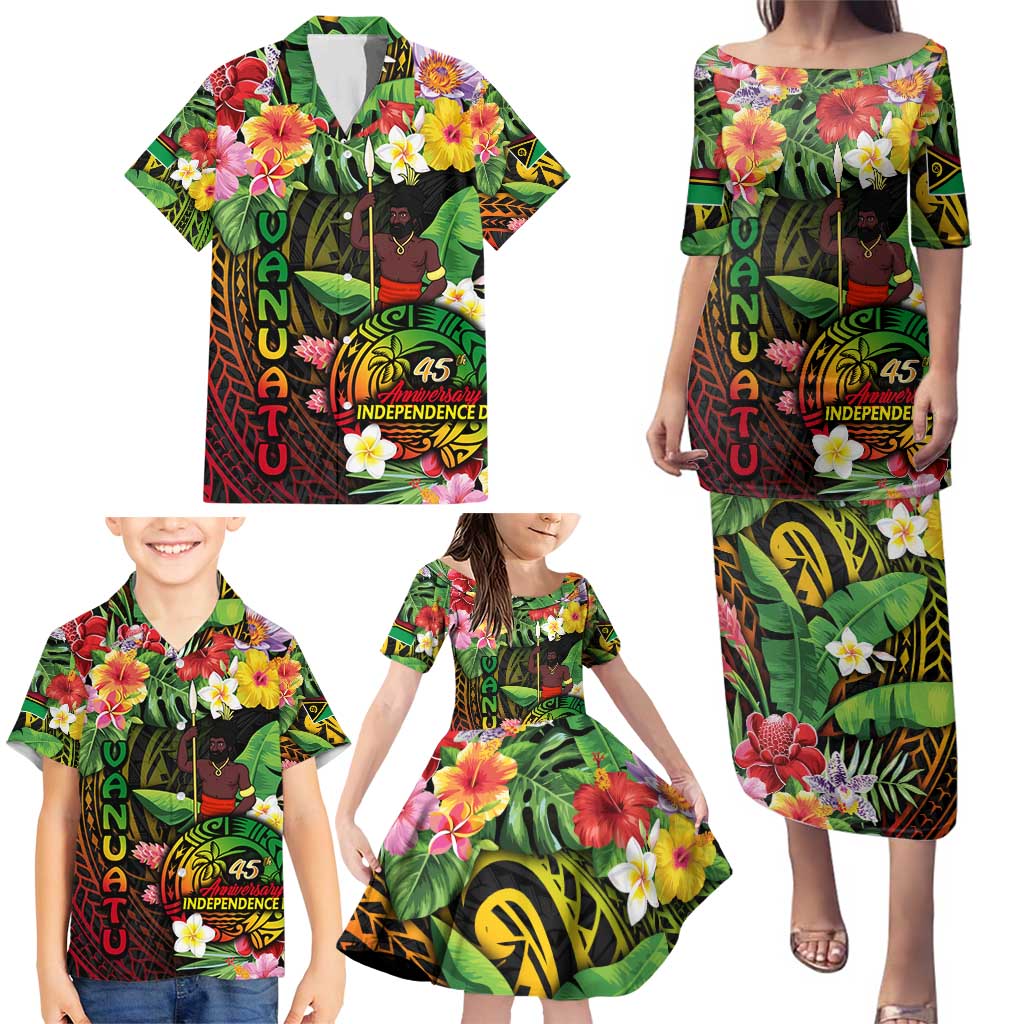 45th Anniversary of Freedom Vanuatu Family Matching Puletasi and Hawaiian Shirt Island Pride Cultural Power Pacific Unity DT02 - Polynesian Pride