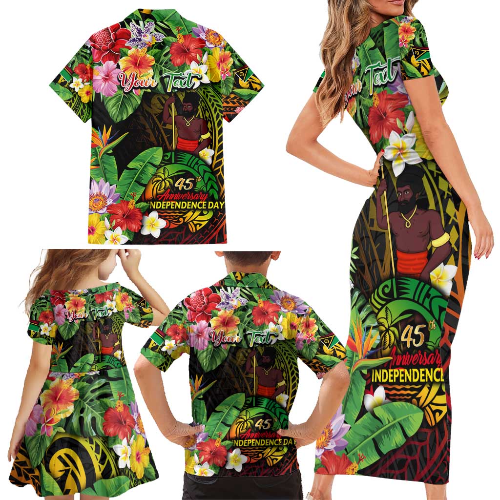 45th Anniversary of Freedom Vanuatu Family Matching Short Sleeve Bodycon Dress and Hawaiian Shirt Island Pride Cultural Power Pacific Unity DT02 - Polynesian Pride