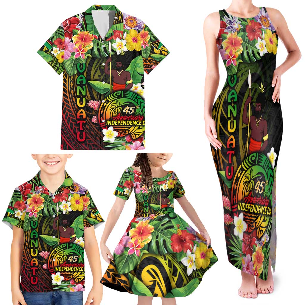 45th Anniversary of Freedom Vanuatu Family Matching Tank Maxi Dress and Hawaiian Shirt Island Pride Cultural Power Pacific Unity DT02 - Polynesian Pride