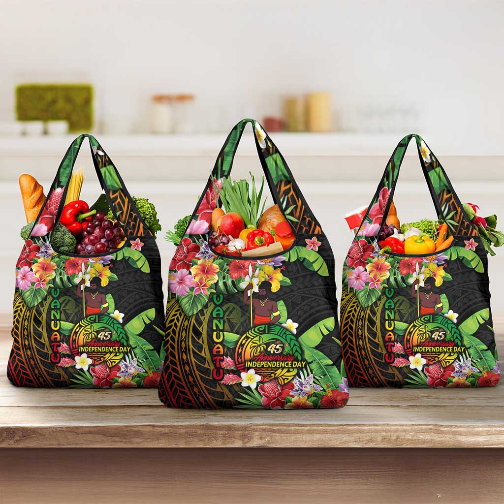 45th Anniversary of Freedom Vanuatu Grocery Bag Island Pride Cultural Power Pacific Unity