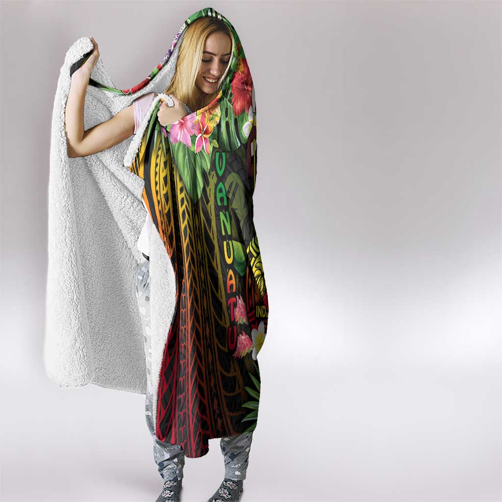 45th Anniversary of Freedom Vanuatu Hooded Blanket Island Pride Cultural Power Pacific Unity