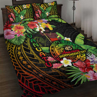 45th Anniversary of Freedom Vanuatu Quilt Bed Set Island Pride Cultural Power Pacific Unity DT02 Art - Polynesian Pride
