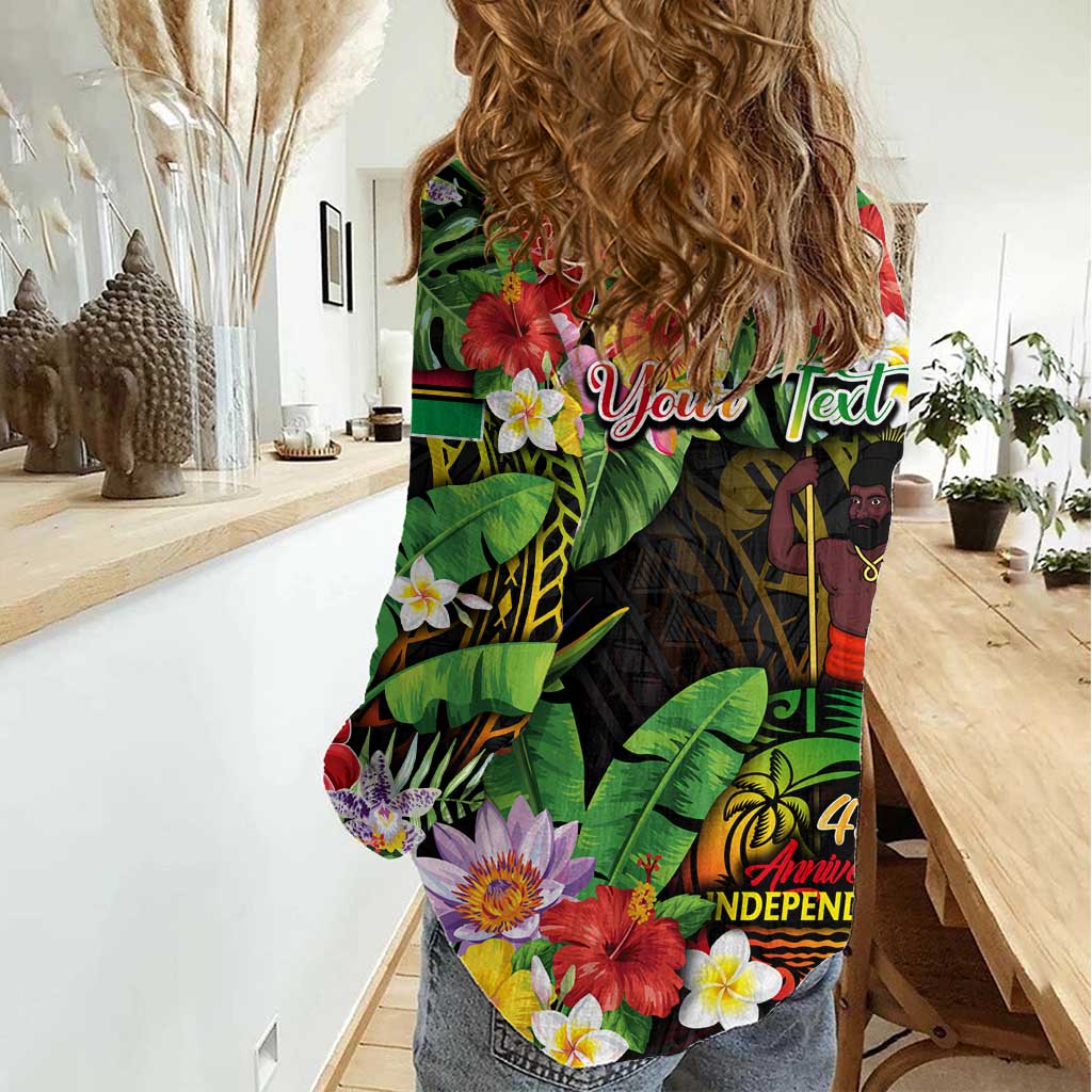 45th Anniversary of Freedom Vanuatu Women Casual Shirt Island Pride Cultural Power Pacific Unity