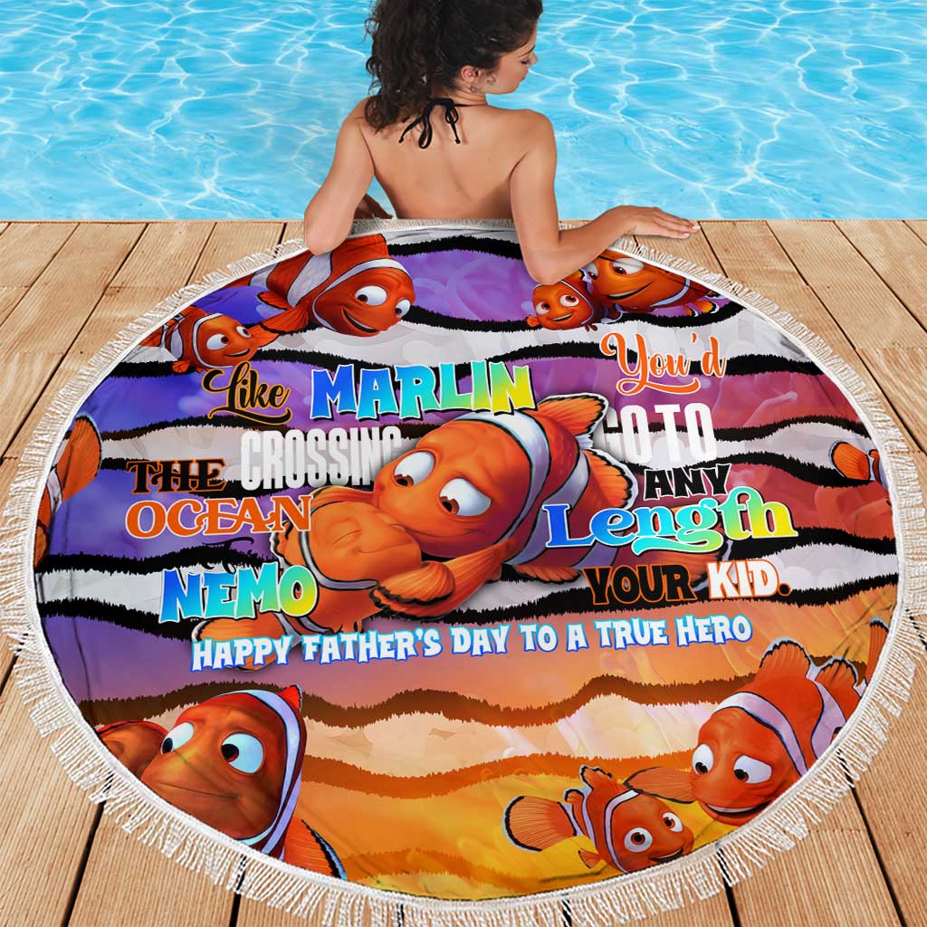The Ocean Best Dad Beach Blanket Like Marlin Happy Fathers Day To a True Hero - Polynesian Pride