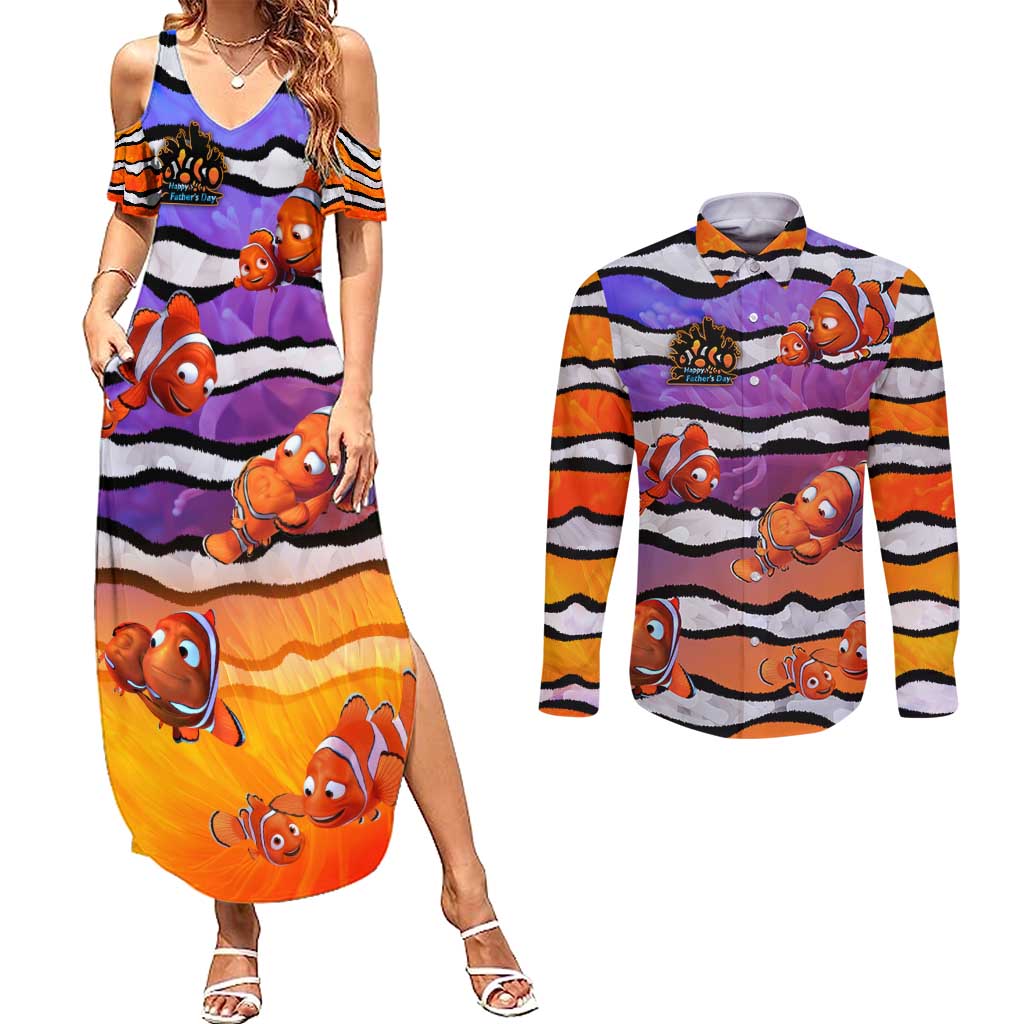 The Ocean Best Dad Couples Matching Summer Maxi Dress and Long Sleeve Button Shirt Like Marlin Happy Fathers Day To a True Hero - Polynesian Pride