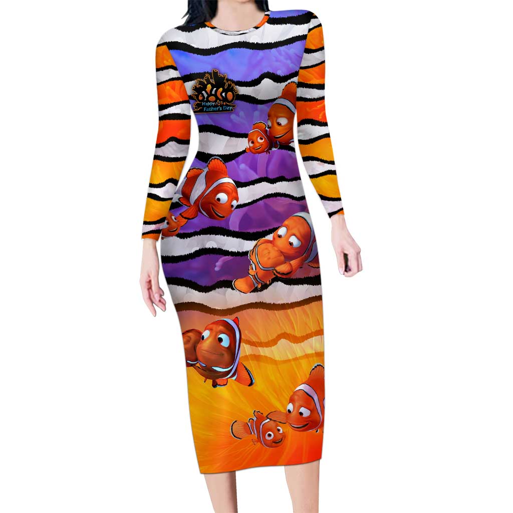 The Ocean Best Dad Family Matching Long Sleeve Bodycon Dress and Hawaiian Shirt Like Marlin Happy Fathers Day To a True Hero DT02 Mom's Dress Art - Polynesian Pride