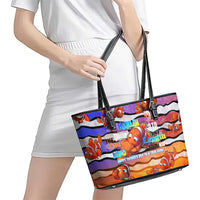 The Ocean Best Dad Leather Tote Bag Like Marlin Happy Fathers Day To a True Hero - Polynesian Pride