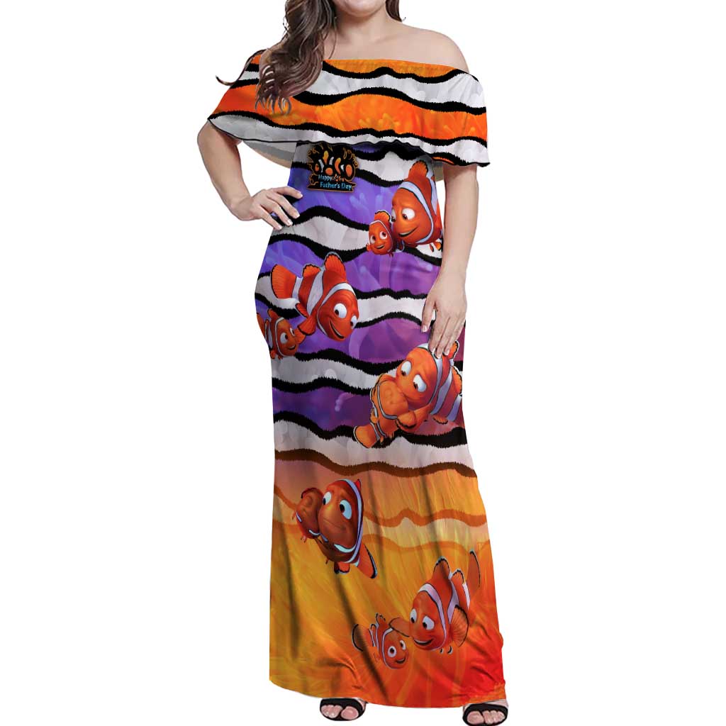 The Ocean Best Dad Off Shoulder Maxi Dress Like Marlin Happy Fathers Day To a True Hero - Polynesian Pride