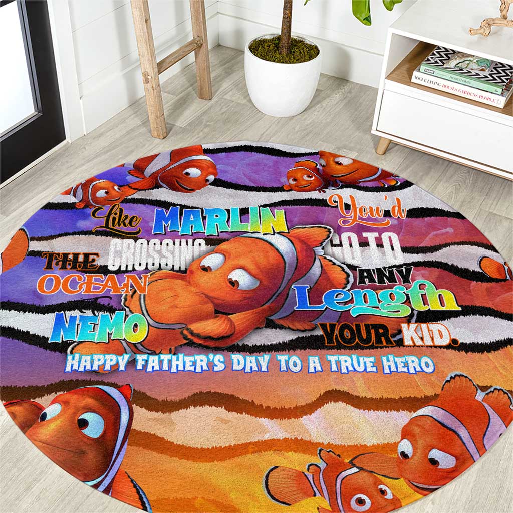 The Ocean Best Dad Round Carpet Like Marlin Happy Fathers Day To a True Hero - Polynesian Pride