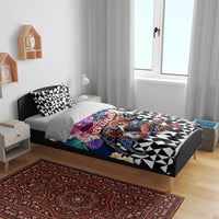 Kiwi New Zealand Rugby Bedding Set Kiwis Mascot Tropical Pattern