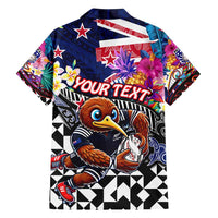 Personalized Kiwi New Zealand Rugby Family Matching Off Shoulder Maxi Dress and Hawaiian Shirt Kiwis Mascot Tropical Pattern DT02 - Polynesian Pride