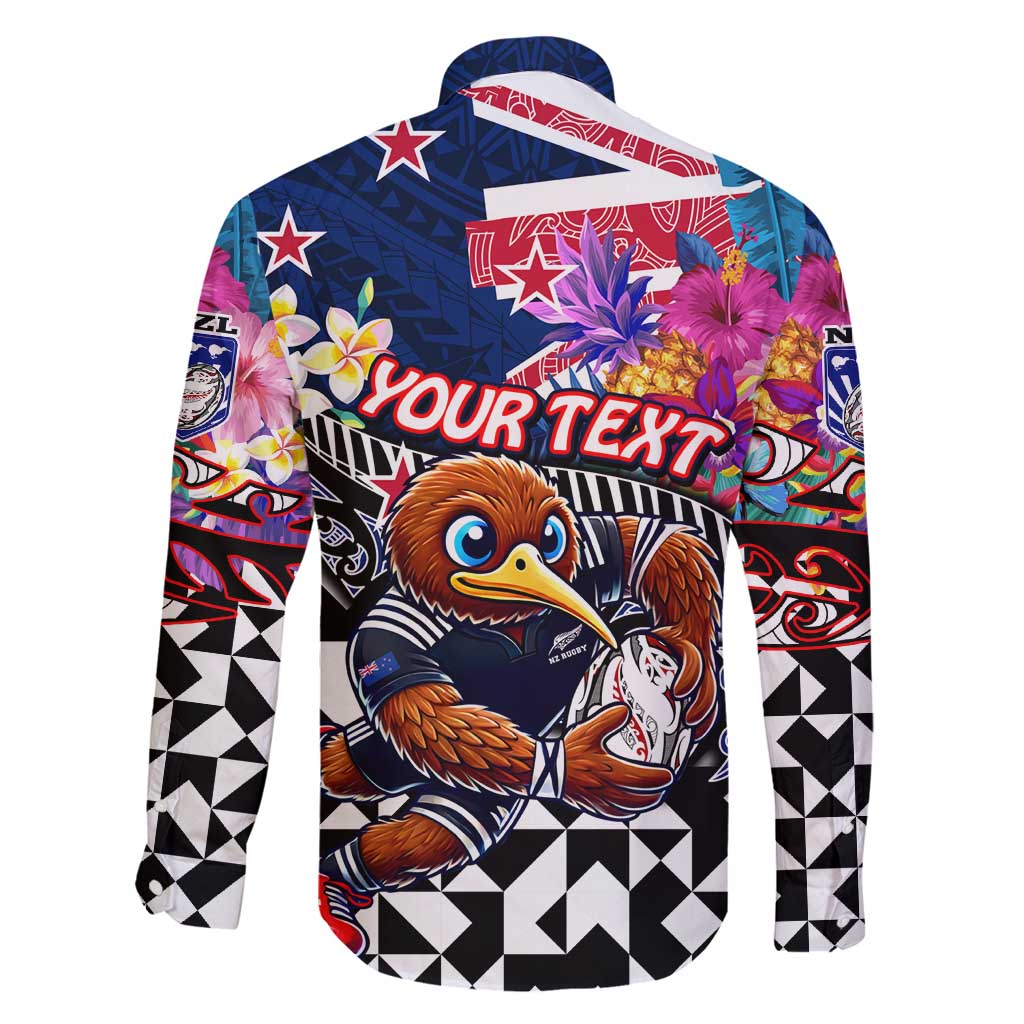 Personalized Kiwi New Zealand Rugby Family Matching Puletasi and Hawaiian Shirt Kiwis Mascot Tropical Pattern DT02 - Polynesian Pride