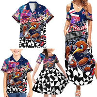Personalized Kiwi New Zealand Rugby Family Matching Summer Maxi Dress and Hawaiian Shirt Kiwis Mascot Tropical Pattern DT02 - Polynesian Pride