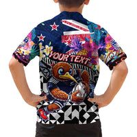 Personalized Kiwi New Zealand Rugby Family Matching Tank Maxi Dress and Hawaiian Shirt Kiwis Mascot Tropical Pattern DT02 - Polynesian Pride