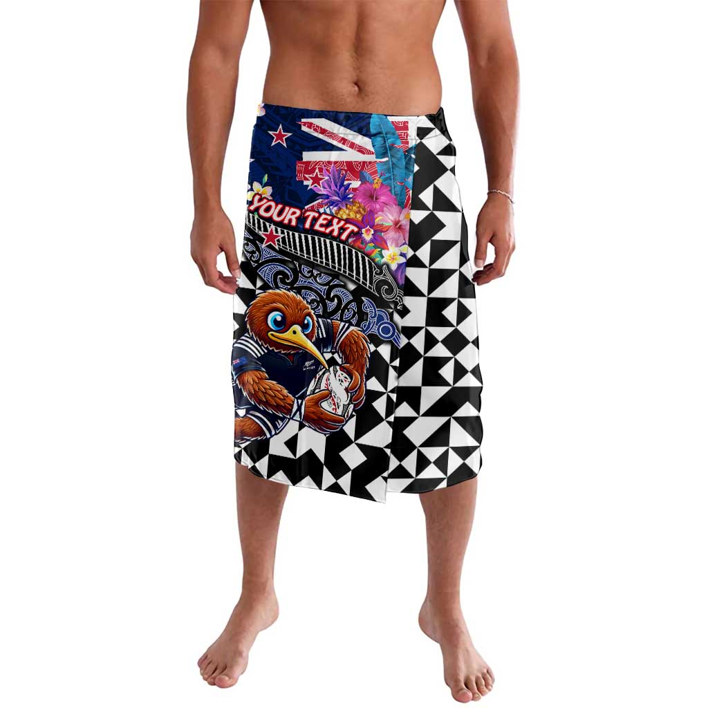 Personalized Kiwi New Zealand Rugby Lavalava Kiwis Mascot Tropical Pattern