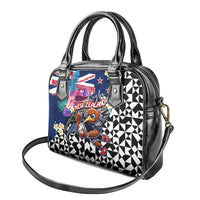Kiwi New Zealand Rugby Shoulder Handbag Kiwis Mascot Tropical Pattern