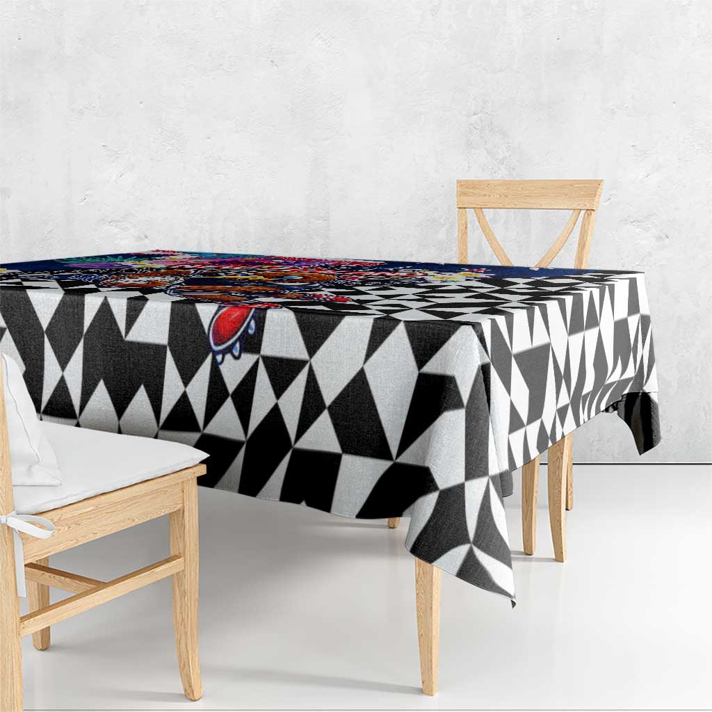 Kiwi New Zealand Rugby Tablecloth Kiwis Mascot Tropical Pattern