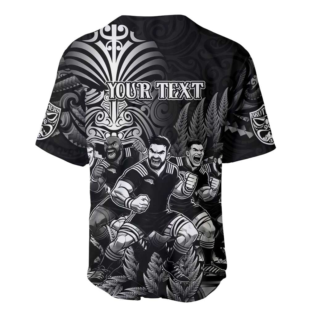 Personalized All Black Brothers Rugby Baseball Jersey New Zealand Maori Haka DT02 - Polynesian Pride
